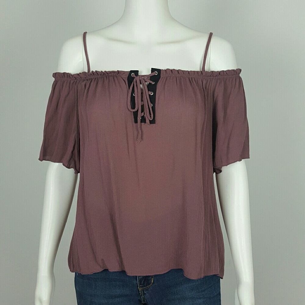Women's top off shoulder Purple Size Medium